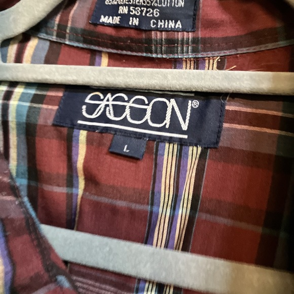 90's Vintage Sasson Shirt Large Casual Button Up Long Sleeve Mens - Picture 3 of 9